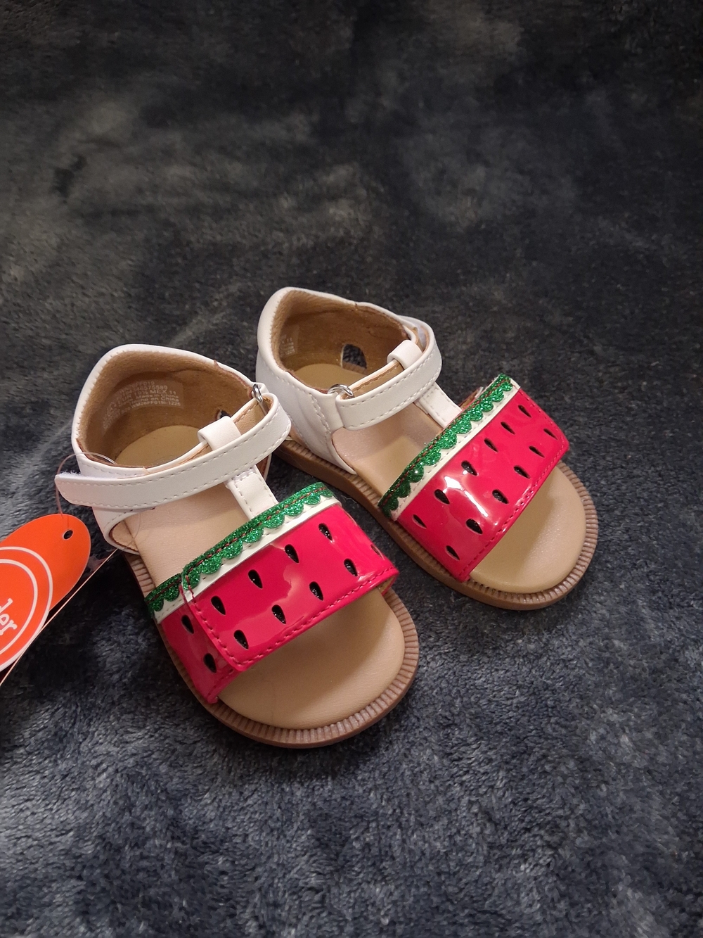 NWT Wonder Nation Watermelon Sandals Glitter Red/White/Green Toddler/Girls Size4
